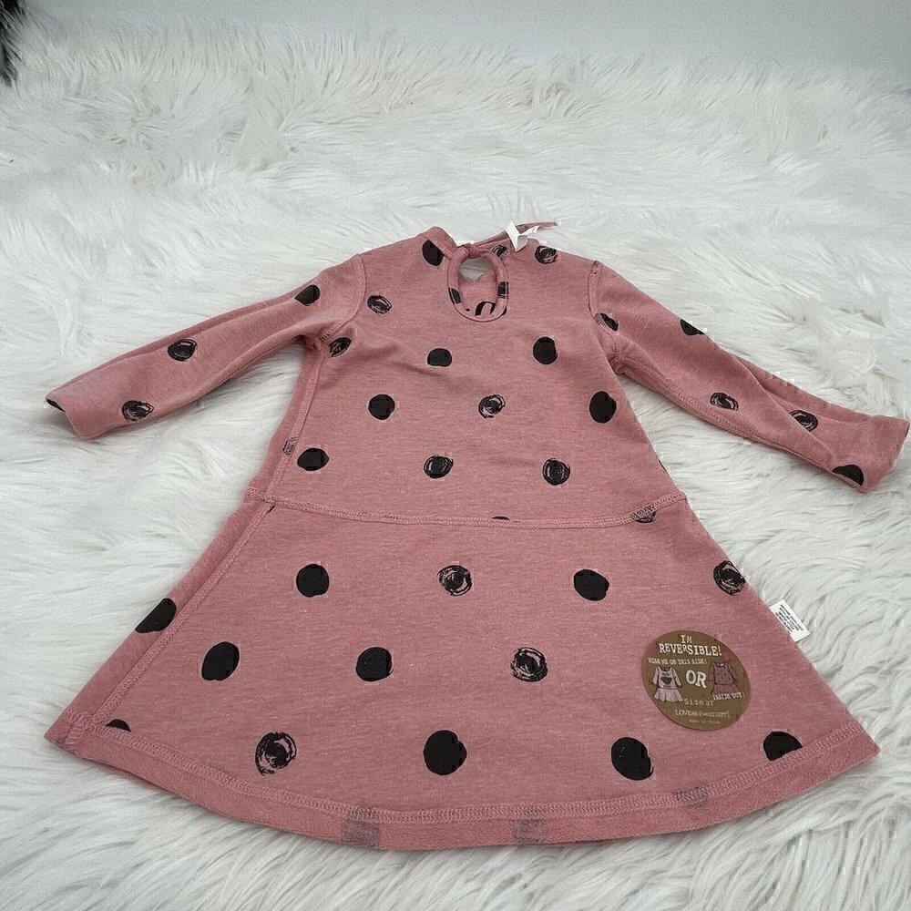 NEW Pugs & Kisses Reversible Dress Girls Size 3T Love at First Sight